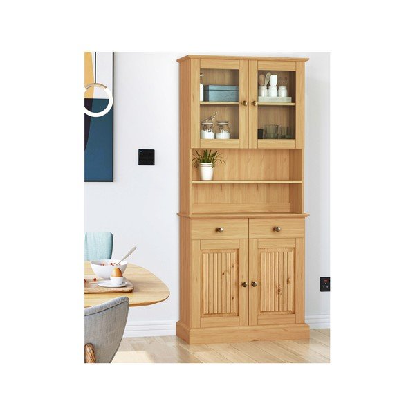 Iš pušies masyvo vitrina natūralios spalvos 181x34 cm Mille – Støraa-image-1