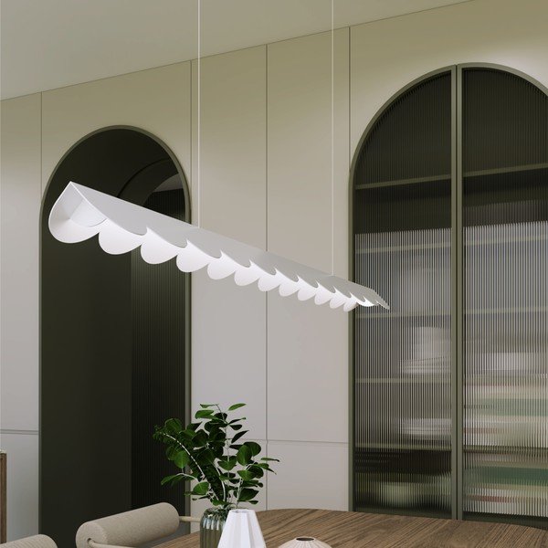 Smėlio spalvos iš aliuminio kabantis šviestuvas LED BISCUIT – Thoro-image-3