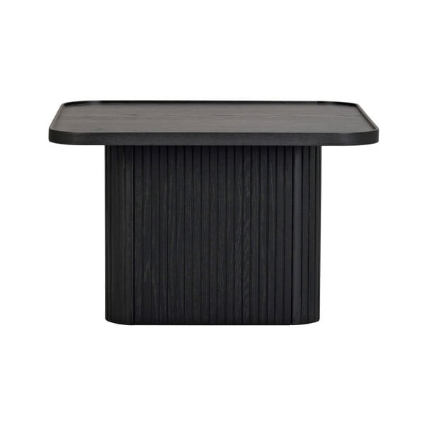 Juodos spalvos ąžuolo medienos šoninis staliukas Rowico Sullivan, 60 x 60 cm