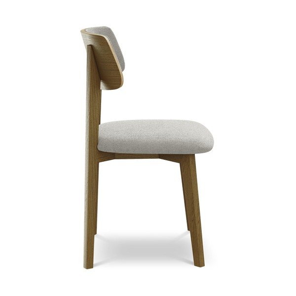 Šviesiai pilkos spalvos iš medienos masyvo valgomojo kėdė Niu – Makamii-image-2