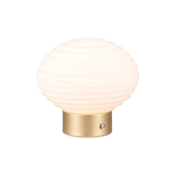 Stalinis šviestuvas baltos spalvos/auksinės spalvos LED su pritemdymo funkcija (aukštis 14,5 cm) su stiklo gaubtu Earl – Reality-image-3