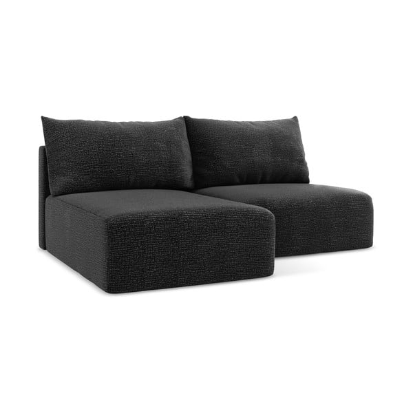 Juodos spalvos sulankstoma/su sandėliavimo vieta kampinė sofa (su kairiuoju kampu) Kalena – Makamii-image-1