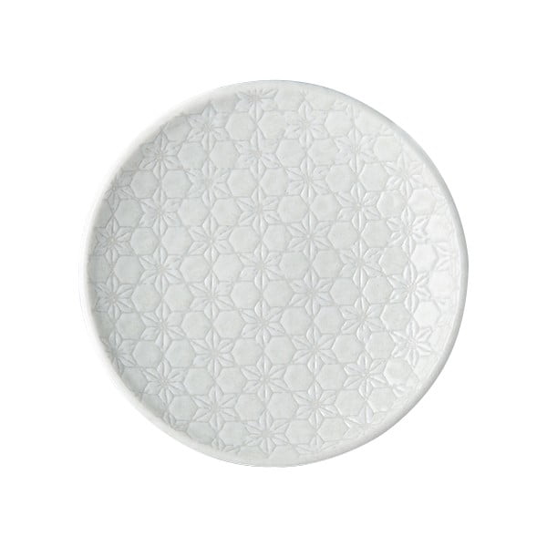 Baltos spalvos keraminė lėkštė MIJ Star, ø 17 cm