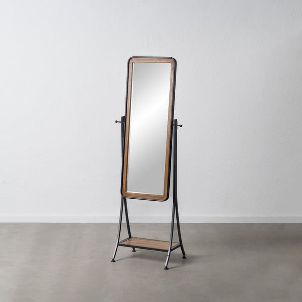 Pastatomas veidrodis su lentyna su medžio masyvo rėmu 62x174 cm – Ixia-image-1