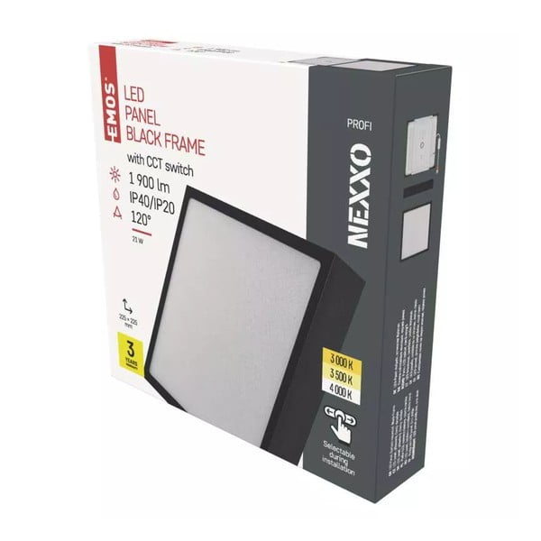 Lubinis šviestuvas matinės juodos spalvos LED 22.5x22.5 cm Nexxo – EMOS-image-1