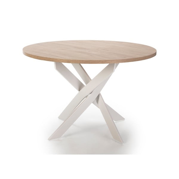 Apvalios formos valgomojo stalas su ąžuolo dekoro stalviršiu ø 120 cm Ther – Marckeric