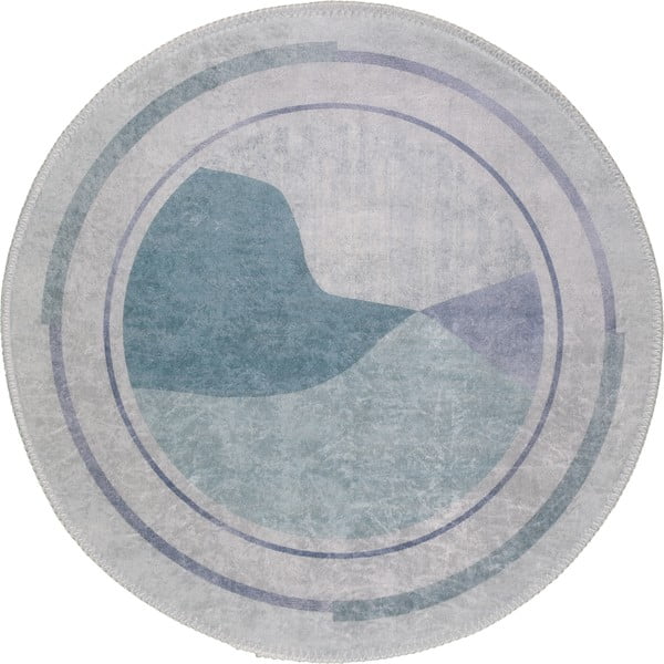 Skalbiamas apvalios formos kilimas mėlynos spalvos/kreminės spalvos ø 80 cm Yuvarlak – Vitaus