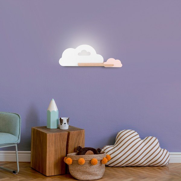 Baltos ir rožinės spalvos vaikiškas šviestuvas Cloud - Candellux Lighting-image-1