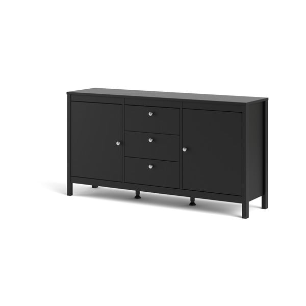 Žema šoninė spintelė juodos spalvos 152x80 cm Madrid – Tvilum-image-3