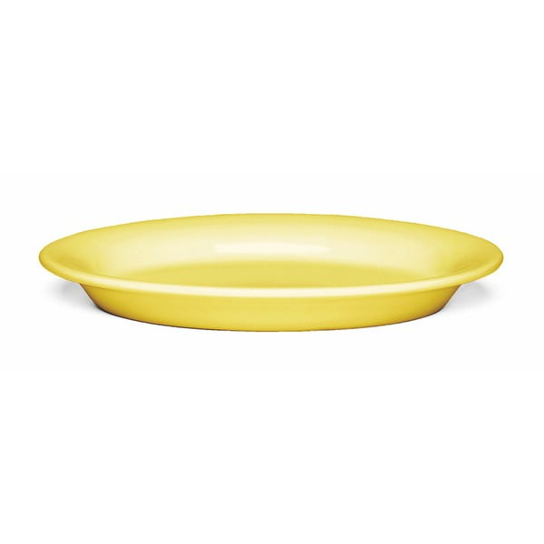 Geltonos spalvos ovali akmens masės lėkštė Kähler Design Ursula, 22 x 15,5 cm
