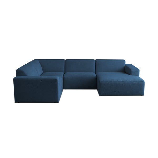 Iš boucle kampinė sofa tamsiai mėlynos spalvos („U“ formos) Roxy – Scandic