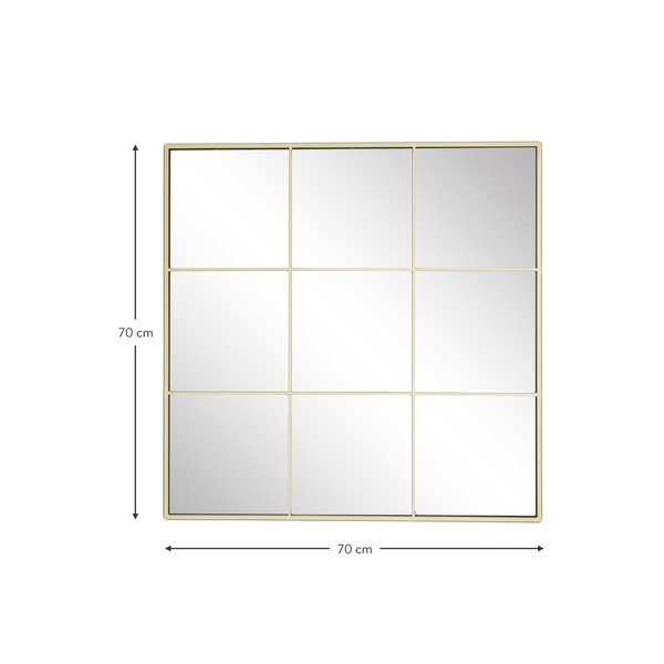 Sieninis veidrodis su metaliniu rėmu aukso spalvos Westwing Collection Clarita, 70 x 70 cm-image-4