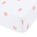 Baltos spalvos/rožinės spalvos iš flanelės paklodė su guma 150x200 cm Polka Dot – Catherine Lansfield