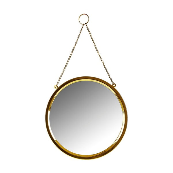 Aukso spalvos apvalus sieninis veidrodis "Villa Collection