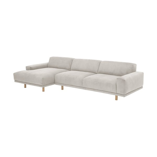 Smėlio spalvos aksominė kampinė sofa Max Winzer Penelope, kairysis kampas-image-2