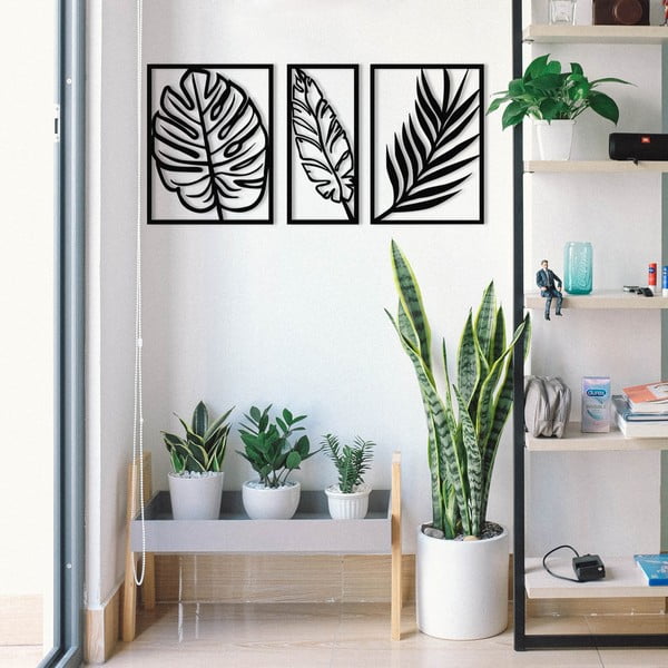 Metalinė sienų dekoracija 80x38 cm Leaf - Wallity-image-4