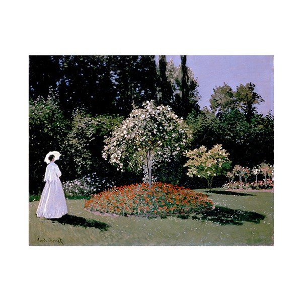 Klodas Monė - Moteris sode, 90x70 cm
