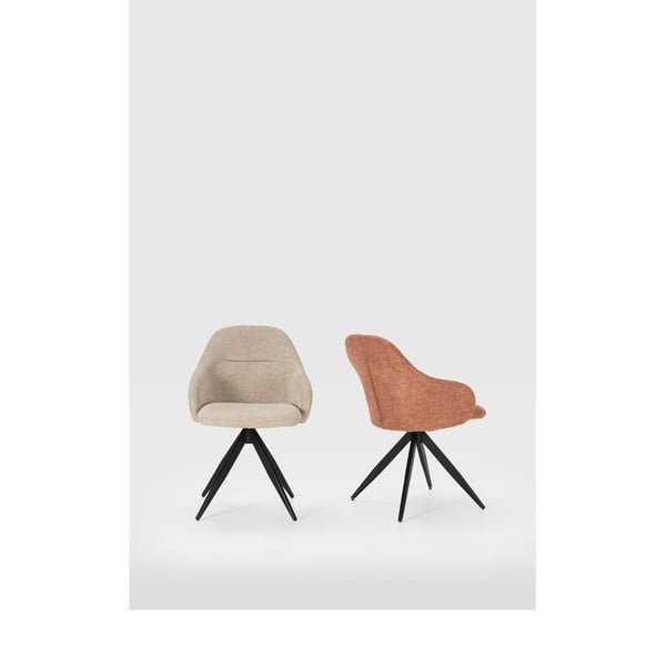 Šviesiai rudos spalvos iš audinio valgomojo kėdžių komplektas su porankiais 2 vnt. Tamara – Marckeric-image-1