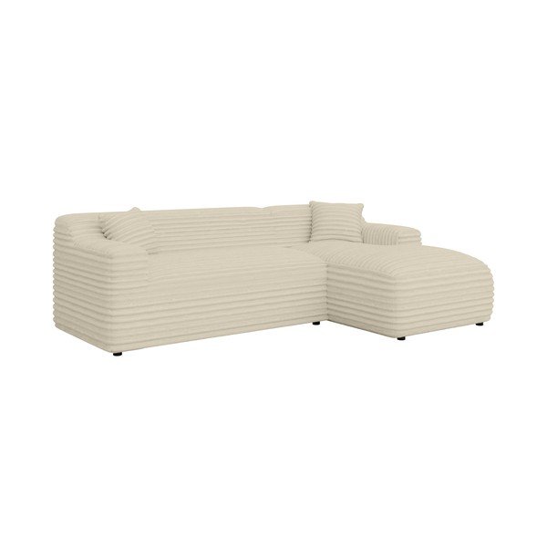 Smėlio spalvos iš kordinio velveto kampinė sofa (su dešiniuoju kampu/su gultu) Martin – Ropez-image-2