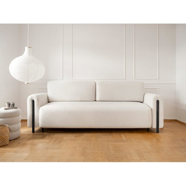 Dramblio kaulo spalvos iš boucle sulankstoma/su sandėliavimo vieta sofa 244 cm Arcadova – ELTAP-image-1