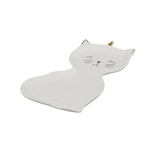 Balta porcelianinė lėkštė "Unimasa Kitty", 22 cm ilgio