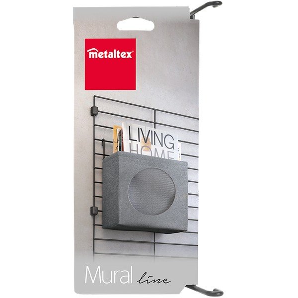Iš tekstilės daiktadėžė modulinei lentynų sistemai pilkos spalvos 24x9 cm Mural – Metaltex-image-1