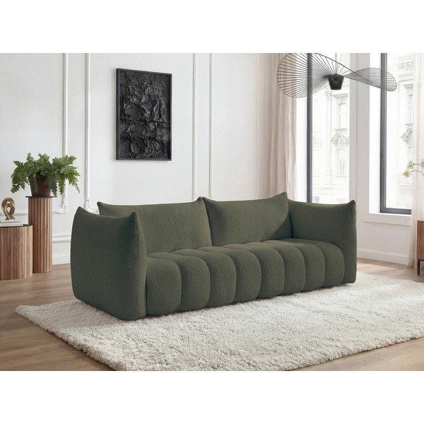 Žalios spalvos sofa iš boucle 286 cm Azra – Bobochic Paris-image-1