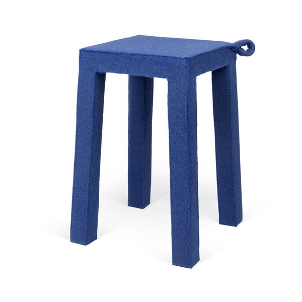 Mėlyna medinė taburetė TemaHome Handle, 30x30x45 cm