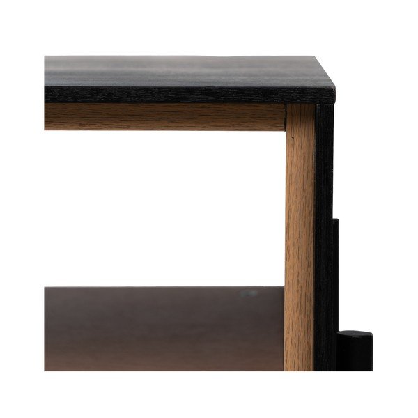 Kavos staliukas juodos spalvos/natūralios spalvos iš uosio 60x124 cm Orleans – Ixia-image-4