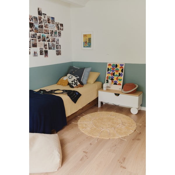 Skalbiamas/rankų darbo garstyčių spalvos iš medvilnės apvalios formos kilimas ø 100 cm Solar Multishape – Lorena Canals-image-4