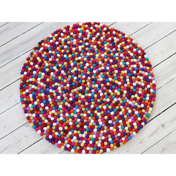 Margas vilnos kilimas Wooldot Ball Rugs, ⌀ 120 cm-image-1