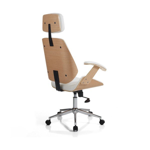 Baltos spalvos iš dirbtinės odos biuro kėdė Visby – Tomasucci-image-2