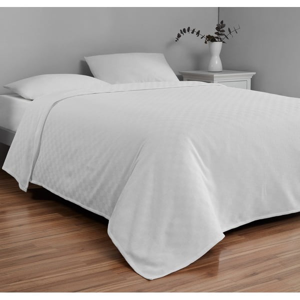 Lovatiesė baltos spalvos iš medvilnės dvigulei lovai 200x230 cm Plain – Mijolnir-image-1