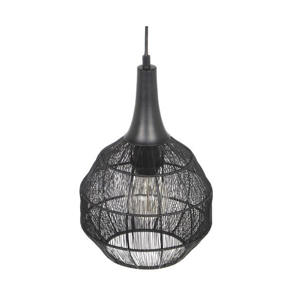 Matinės juodos spalvos kabantis šviestuvas su metaliniu gaubtu Soraya – Trio-image-3