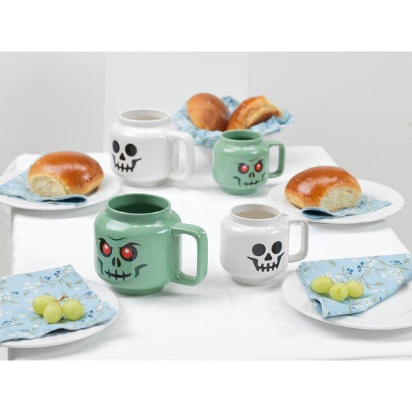 Baltos spalvos iš keramikos vaikiškas puodelis latte kavai 255 ml Skeleton – LEGO®-image-1