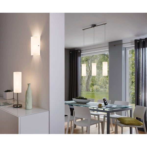 Kabantis šviestuvas baltos spalvos/sidabrinės spalvos su stiklo gaubtu TROY 3 – EGLO-image-2