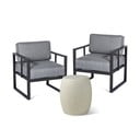 Sodo poilsio baldų komplektas iš aliuminio pilkos spalvos 2 žmonėms – Bonami Essentials