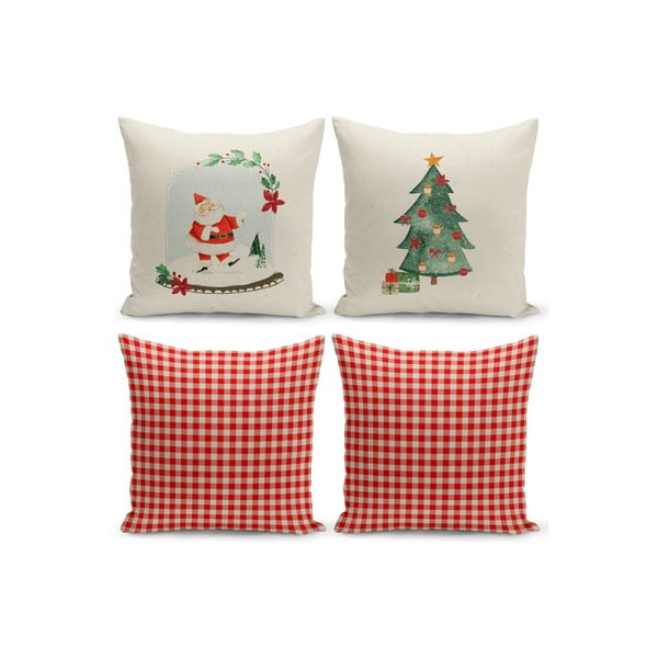Dekoratyviniai pagalvių užvalkalai 4 vnt. su Kalėdų motyvu 43x43 cm – Kate Louise