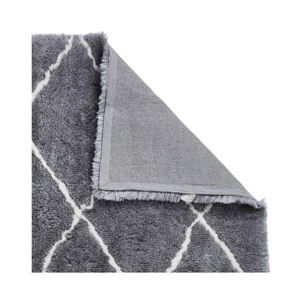 Pilkos ir kreminės spalvos rankomis siūtas kilimas Think Rugs Morocco Grey & Cream, 150 x 230 cm-image-1