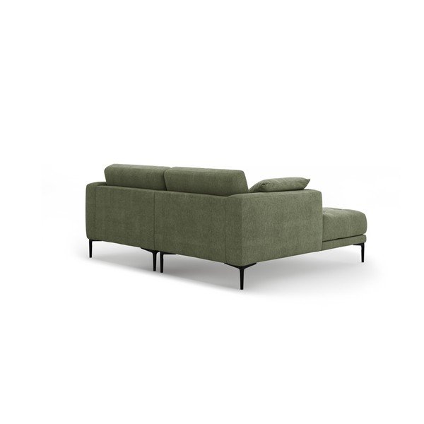 Žalios spalvos kampinė sofa (su kairiuoju kampu/su gultu) Bemy – Micadoni -image-2