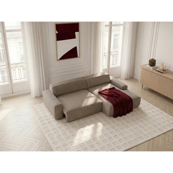 Taupe spalvos sulankstoma/ar elektrisko sēdekļa regulēšanu kampinė sofa (su dešiniuoju kampu) Abel – Bobochic Paris-image-1