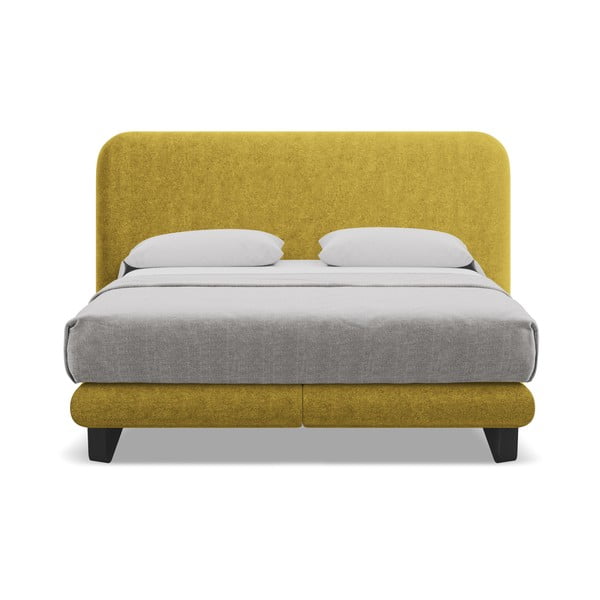 Garstyčių spalvos spyruoklinė lova 180x200 cm Ilima – Makamii-image-3