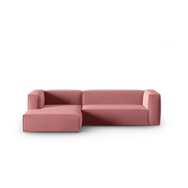 Iš velveto kampinė sofa rožinės spalvos Mackay – Cosmopolitan Design