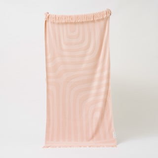 Rožinis medvilninis paplūdimio rankšluostis Sunnylife Luxe, 160 x 90 cm