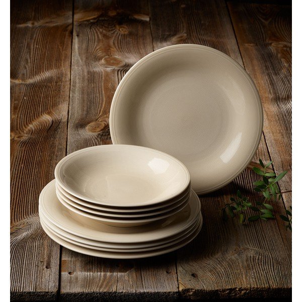 8 dalių smėlio spalvos porcelianinių lėkščių rinkinys Villeroy & Boch Like Color Loop-image-1