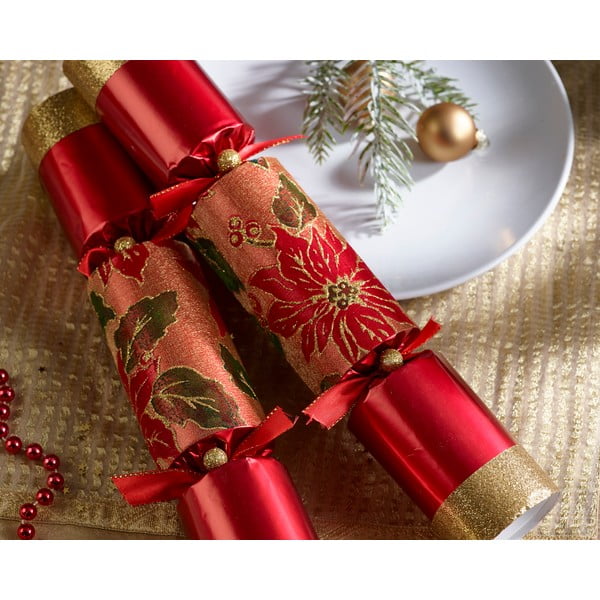 Kalėdiniai krekeriai 6 vnt. Glittery Poinsettia – Robin Reed-image-1