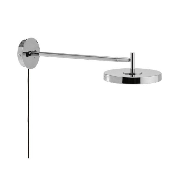 Blizgios sidabrinės spalvos sieninė lempa LED su sulankstoma konstrukcija/su pritemdymo funkcija su kištuku ø 15 cm Asteria Wall Long – UMAGE