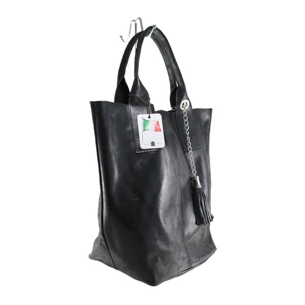 Juoda odinė rankinė Chicca Borse Tote Moe-image-2