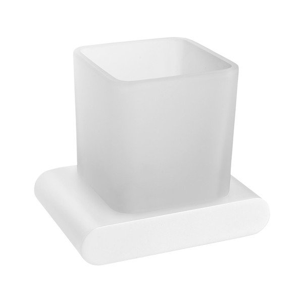 Sieninis iš stiklo dantų šepetėlio indas baltos spalvos Flori – Sapho