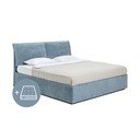 Mėlyna minkšta dvigulė lova su čiužiniu ir grotelėmis 180x200 cm Thessa Pillow - Bonami Selection